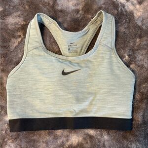 Nike Women's Dri-FIT Sports Bra - Light Gray and Black